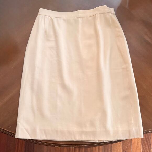 MaxMara Dresses & Skirts - Vintage 1990s Max Mara Virgin Wool Skirt US 12 Cream Made In Italy Knee Length